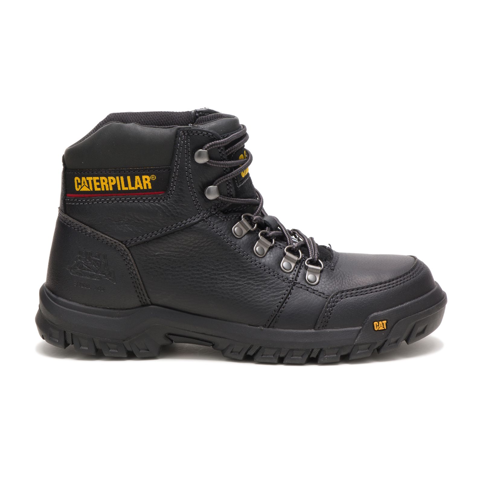 Caterpillar Boots Lahore - Caterpillar Outline Steel Toe Mens Work Boots Black (946825-DKV)